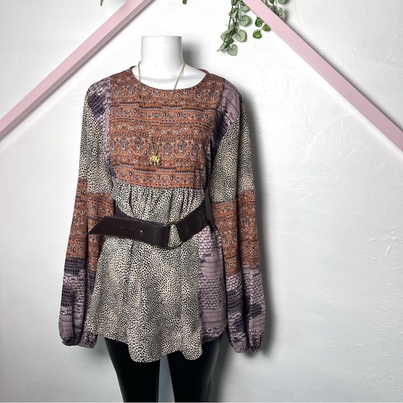 Ces Femme Multicolor Patchwork Blouse - Picture 2 of 9